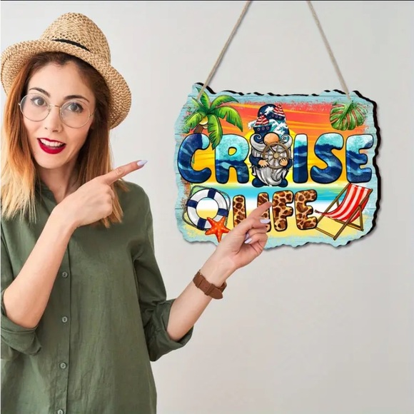 1pc Beach Cruise Life Wooden Artwork Sign - Picture 7 of 10